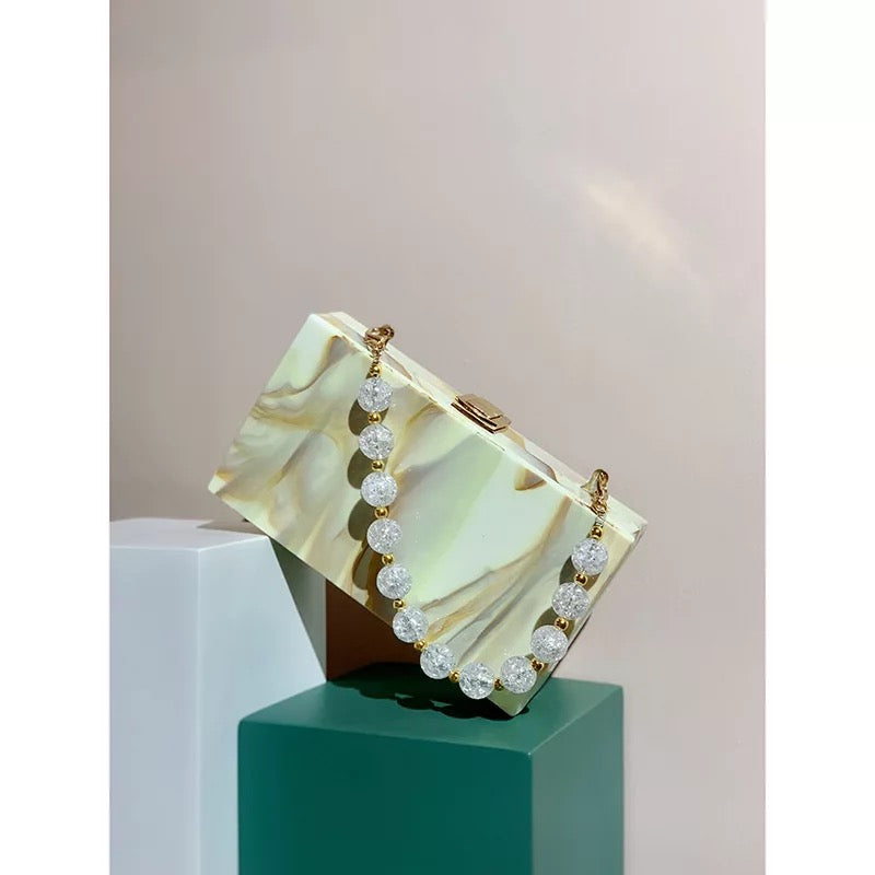 Square Acrylic Marble Clutch