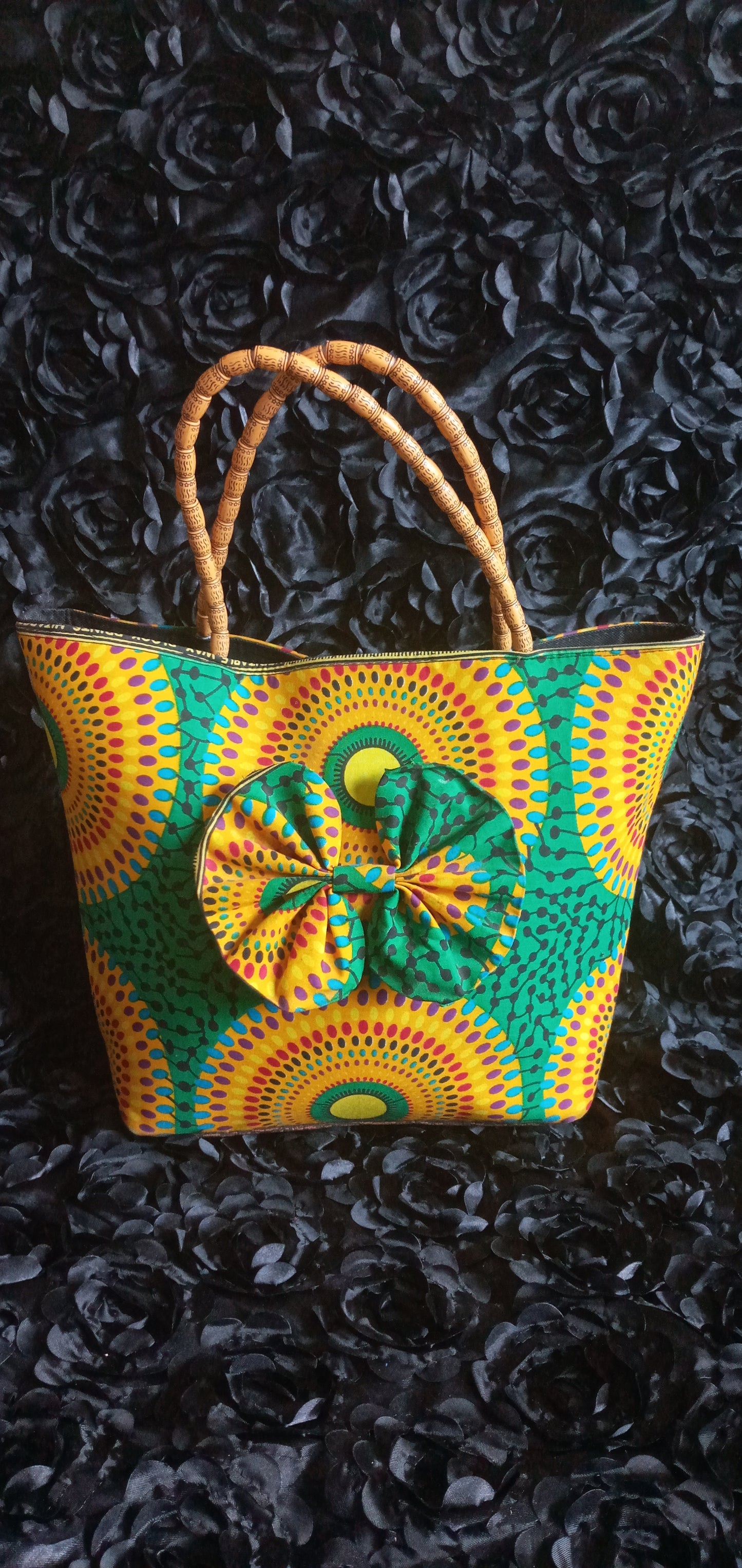 African Print Bow Bag