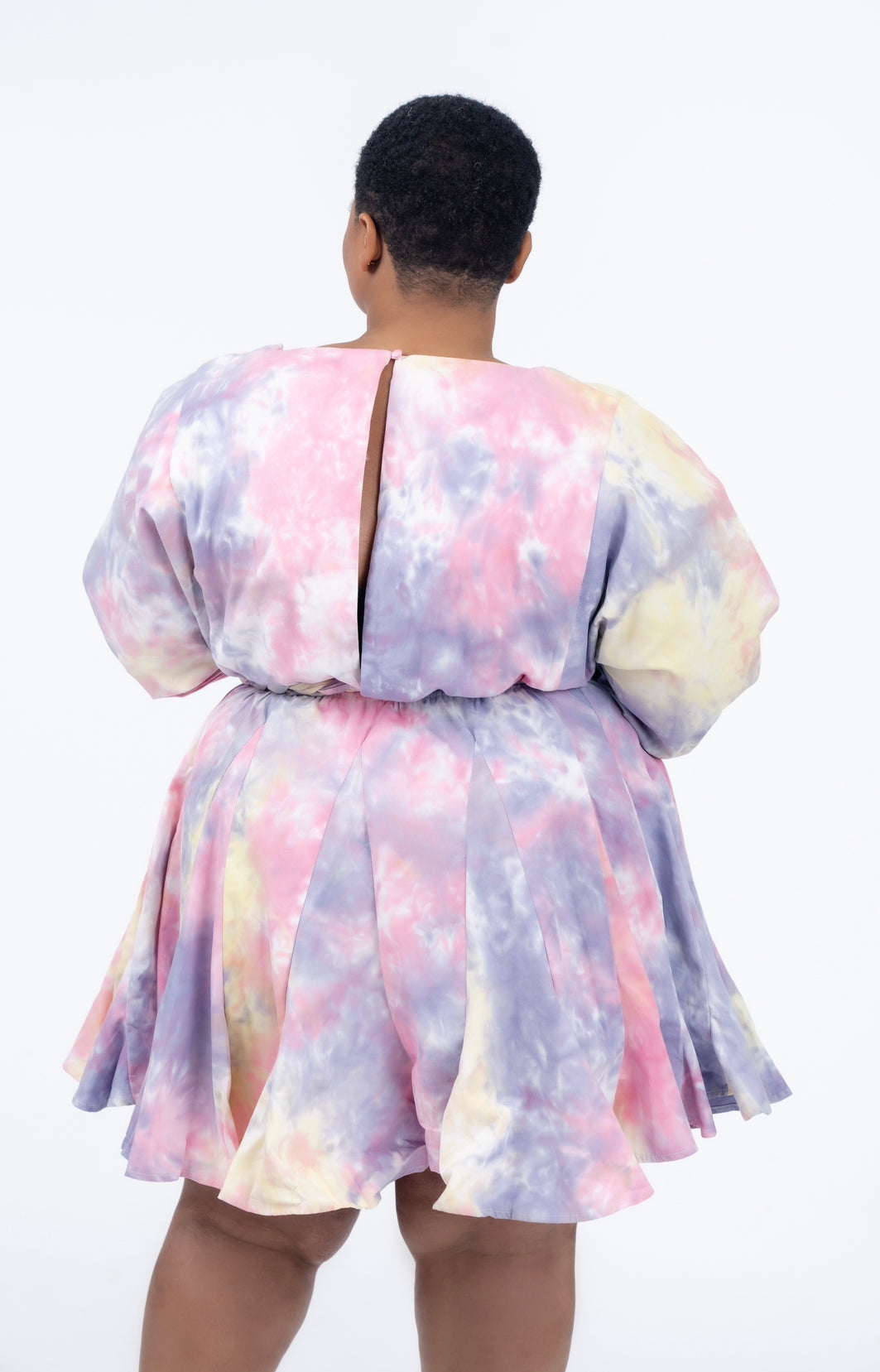 Tie-Dye Dress With Braided Belt