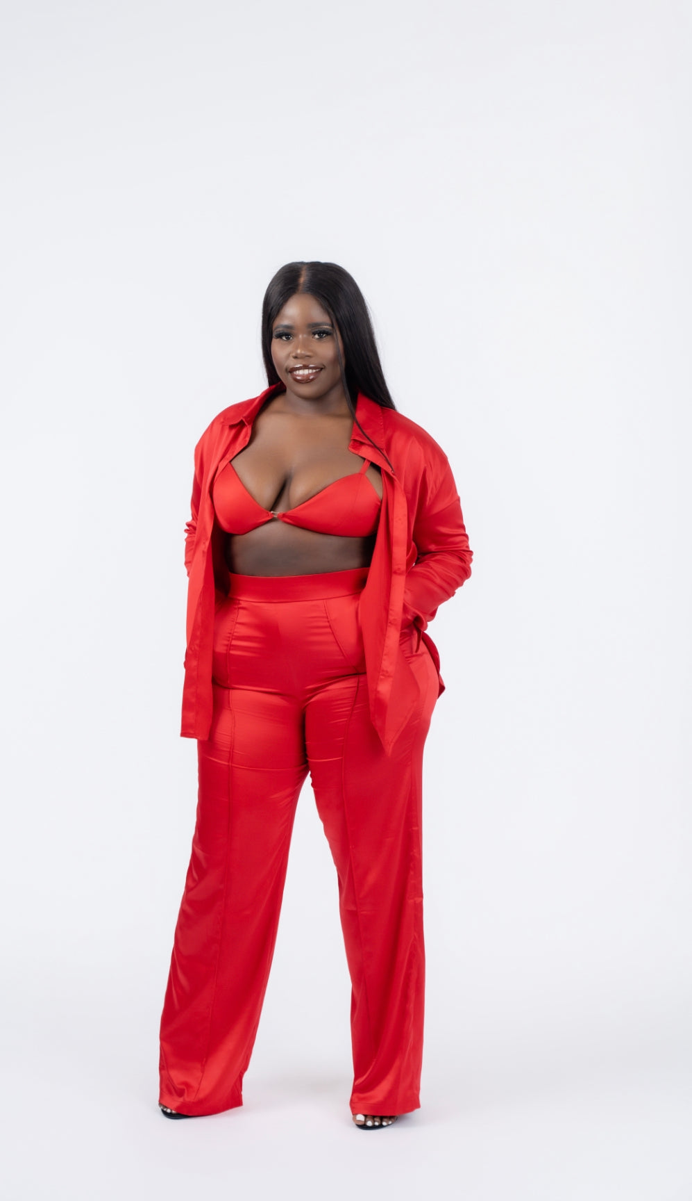 Three Piece Satin Set